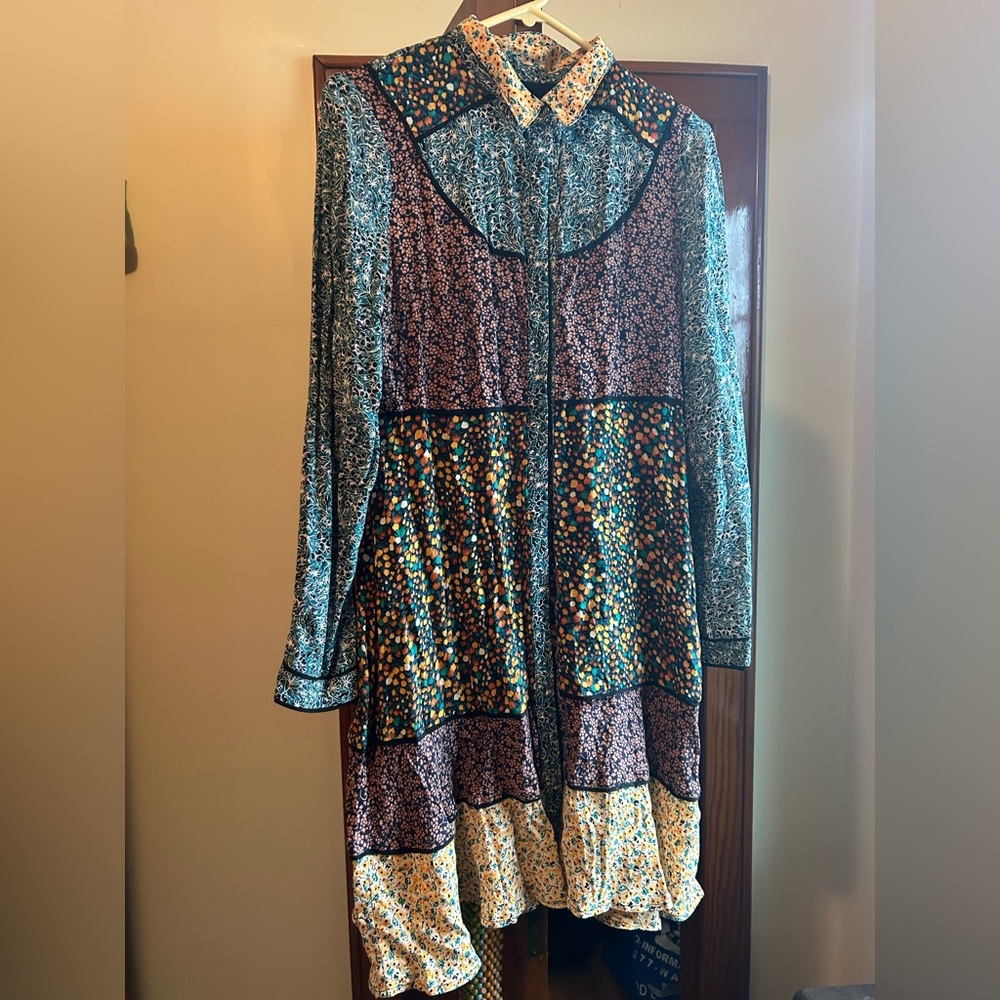 Anthropologie Maeve teya dress patchwork sz 8 VGUC
